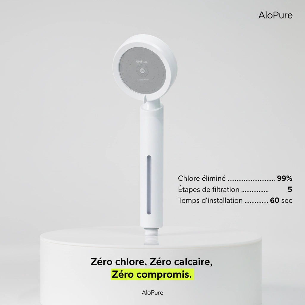 Alopure® - Pommeau de douche filtrant + 3 filtres offerts
